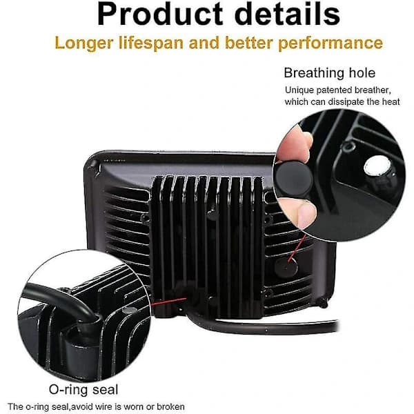 2 stk 4x6 tommer 90W LED-lamper Krystallklare frontlykter Rektangulære Erstatningsforseglede frontlykter[ca]