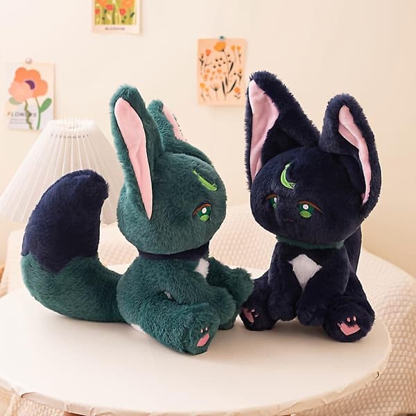 Plysch Kattdocka Tinari Dockfigur Tecknad Dockfigur Barn Dockfigur grön green