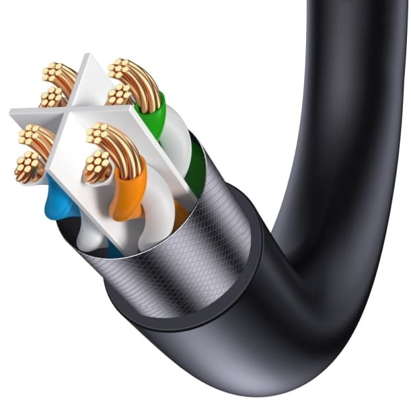 Baseus 50cm Cat7 RJ45 Nettverkskabel Svart