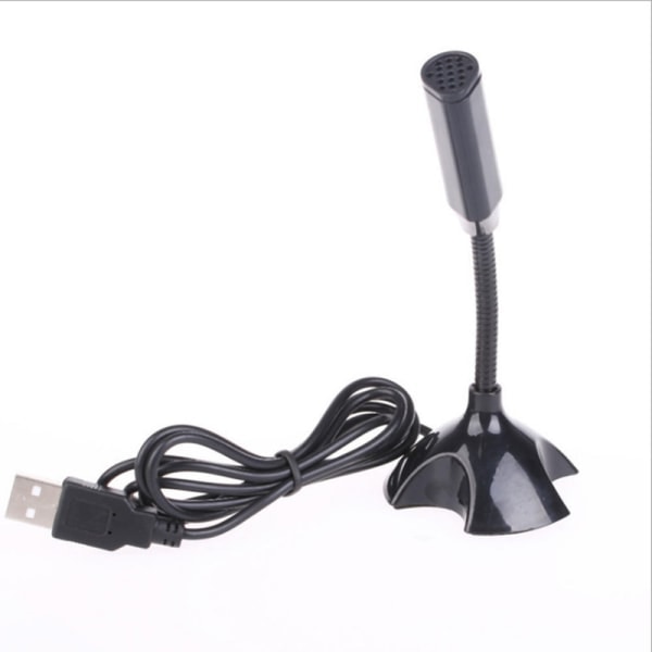 USB-mikrofon for bærbare datamaskiner Justerbar Studiosang Svart