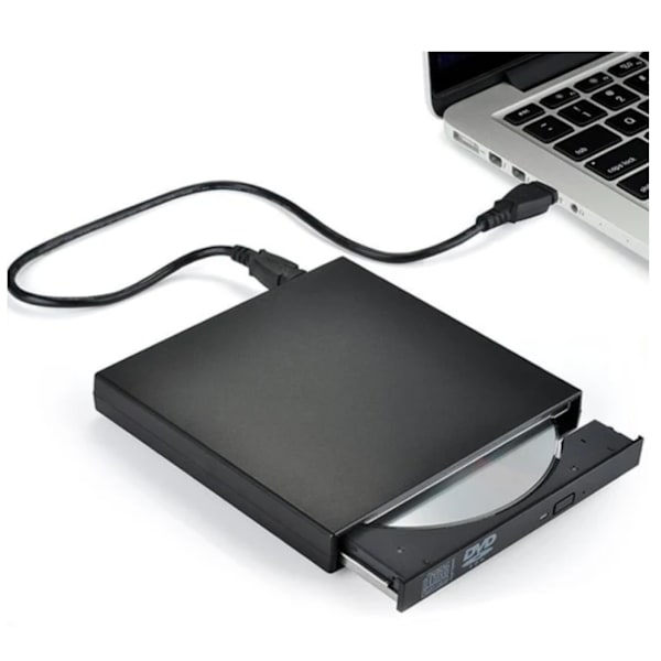 Ekstern DVD/CD-brænder - 24x Sort Black Svart