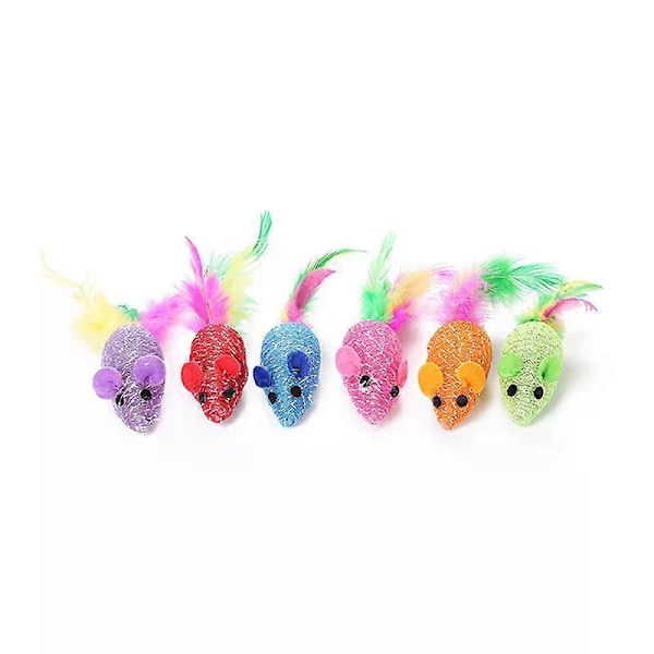 CASA Värikäs Kissa Interaktiivinen Lelu Sateenkaari Lelupallot Höyhen Hiiri Kello Lemmikit Leikki Pureskelu Koulutus Lelut Kissanpentu Kissa Teaser Lelu Tarvikkeet 5PCS B Random Color A4