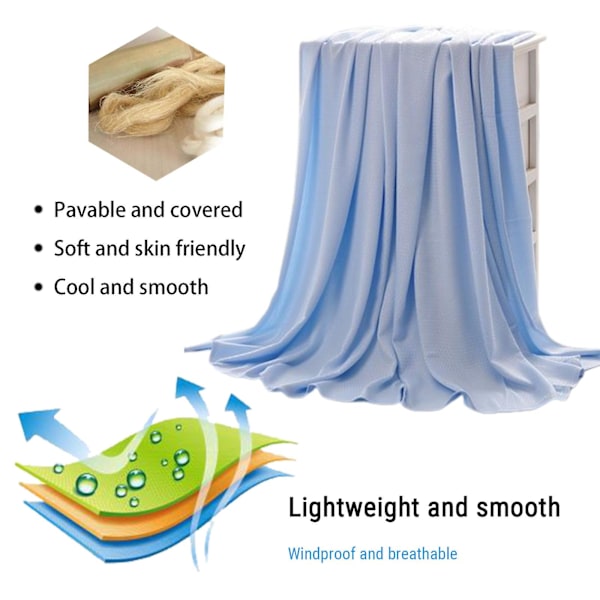 100*150cm Kylfilt - Jääpeitto kuumiin uniin liittyviin ongelmiin ja yöhikoilukohtauksiin, jääpeitto kaikkiin vuodenaikoihin, ultrakevyt ja viileä peitto Blue