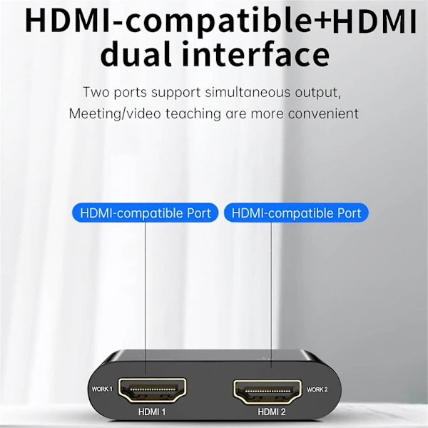 USB 3.0 til Dobbelt HDMI-adapter Ekstern video Understøtter Windows