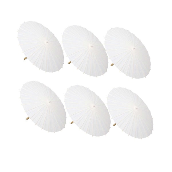 CASA 6 st Pappersparasoll Bröllops paraply Festgåva 60cm Bambu paraplyer för möhippa mittpunkt