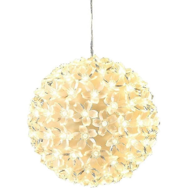 100 LED Lyskrans Kugle Lysende Kugle Varm Hvid Juledekorationer Kugle Julebelysning Jul Ca. 15 cm (FMY)