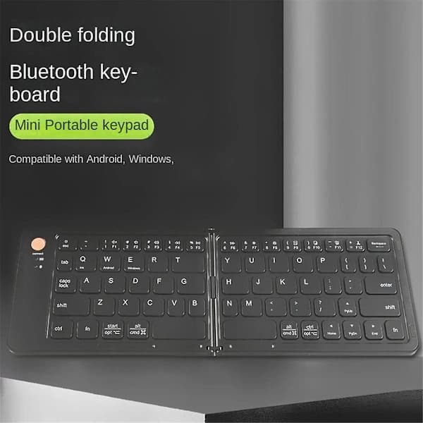 Mini Bluetooth-tangentbord, bärbart, vikbart, trådlöst tangentbord för IOS/Android/Windows surfplatta, mobiltelefon