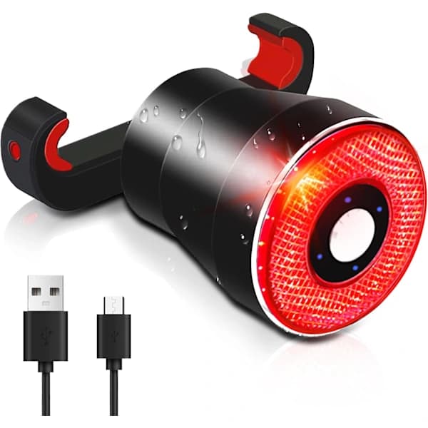 [CA] Ultralj ярко USB-genopladelig cykelbaglygte, smart bremselys til cykelsikkerhed [JUN]
