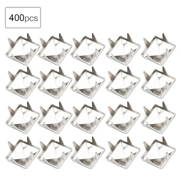 400 sæt 4MM-7MM DIY Læderhåndværk Nitter Firkantede Nitter Tasker Sko Bælte Tilbehør Sølv 6mm