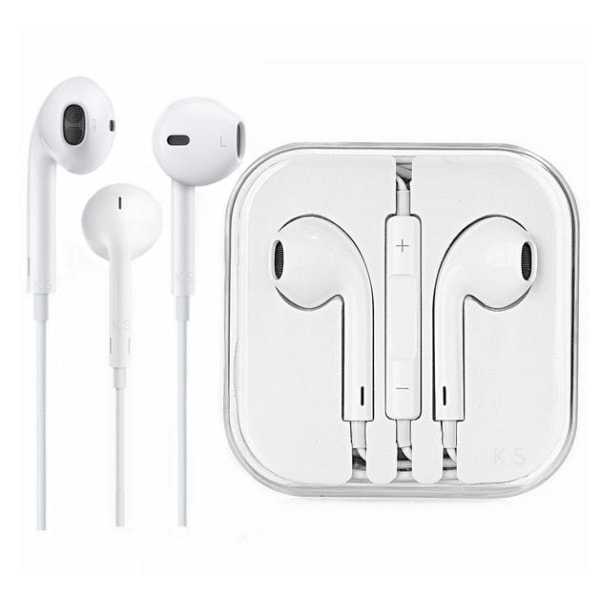 Hörlurar, iPhone med volymkontroll, 3,5 mm, hög kvalitet