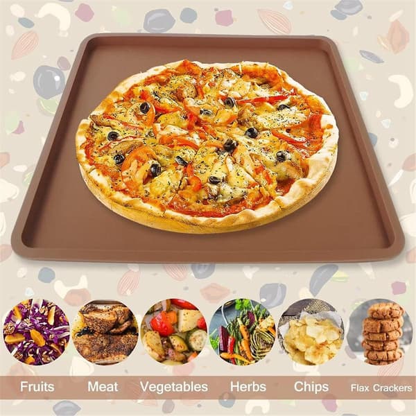 6 Pak Silikone Dehydrator Ark Med Kant Til 14x14tommer Bakker, Nonstick Silikone Tørre Ark Mult