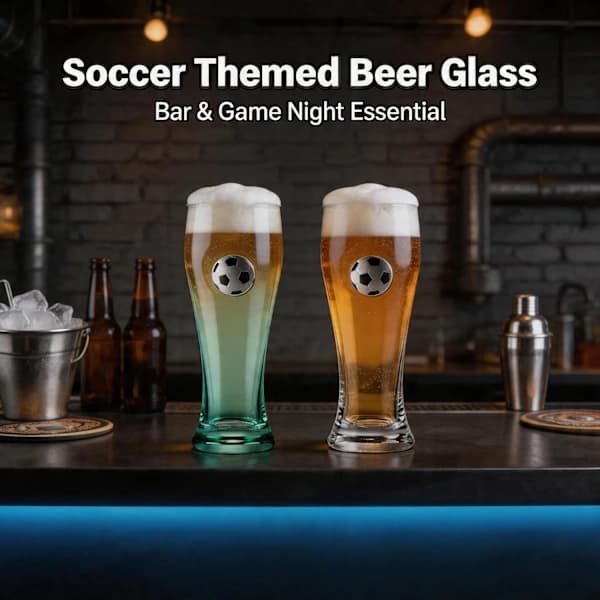 Fodbold Ølglas Høj Borosilikat Pintglas med 3D Indlejret Bold til Fodboldfans og Kampfester, Grøn 450 ml