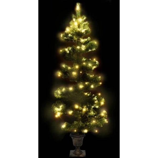 DPZO Forhåndsbelyst spiralformet juletre med grønn potte 120 cm PVC.ca