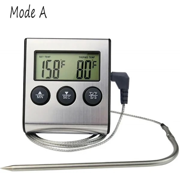 Digital kökstermometer för matlagning, köttemperatur för ugn, BBQ, grilltimer