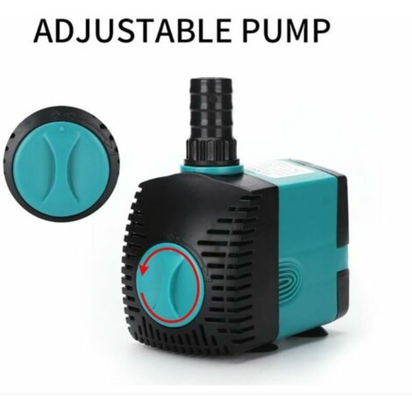 800L/H 15W dykpumpe til akvarium, havefontæne, swimmingpool, fisketank, hydroponiske systemer, med 2 dyser-DPZO.ca