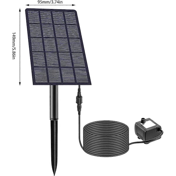 Solcellsdriven syrepump, 2,5W solcellsfontän med luftbubbelstenar, aerator med akvariumsyreledning och luftbubbelsten, för