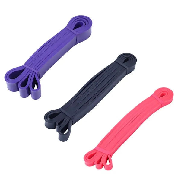 Modstandsbånd Træning Elastisk Naturlig Latex Træning Gummistrop Styrke Gummibånd Gym Fitness Træning Expan red black purple