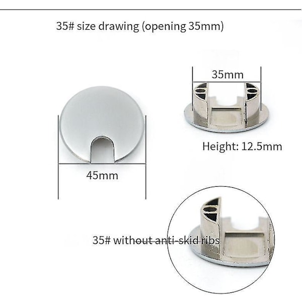Skrivebordskabelhullbeskyttelse Datamaskinrydder-Grommet Bordkabeluttak Overflatekabelboks Bordkabelmaskinvare Børstet Brushed 35mm