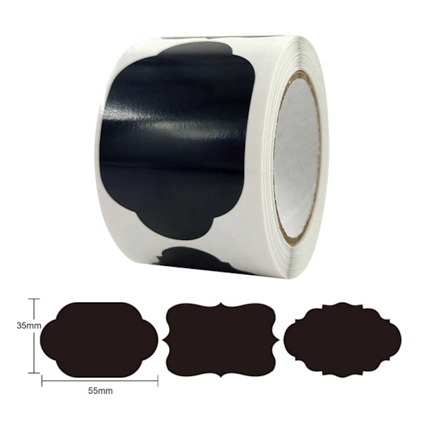 150 st Retro Griffeltavla Etiketter Dekoration för Burkar + Penna Svart black