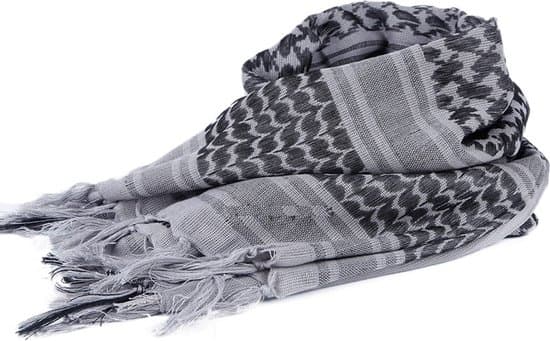 Shemagh-skjerf 100 % bomull Keffiyeh 110x110 cm Lett sol- og støvbeskyttelse Hodeplagg for menn kvinner Ørkenreise Grå