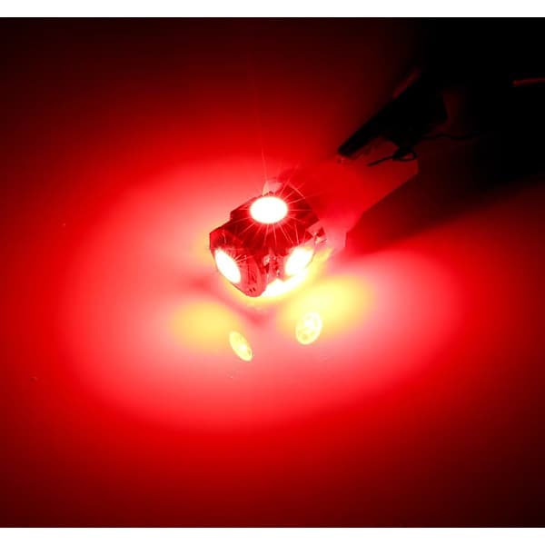 10-pakning - T10 W5W Røde Diode Lamper - Bil LED Lys Rød