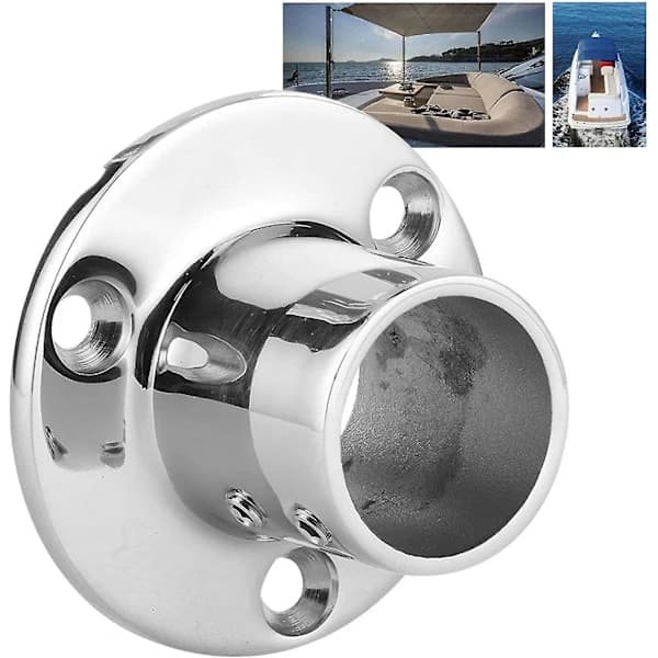 Cylinderbase, båd rækværk base, rund rørbase, 316 rustfrit stål cylinderbase 90 grader marine håndrækværk beslag til 32mm rør [ca]