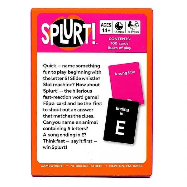 [CA]2025 Splurt Gamewright The Think Fast, Say It Fast -korttipeli 2+ pelaajaa Ikä 14+