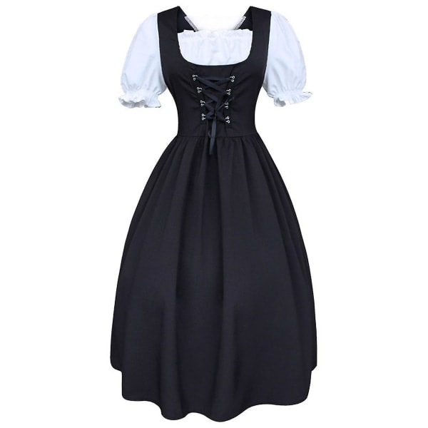 Mode Oktoberfestdräkt för kvinnor Bayersk ölflicka Drindl Tavern Maid Dress Ny V XXL XXL