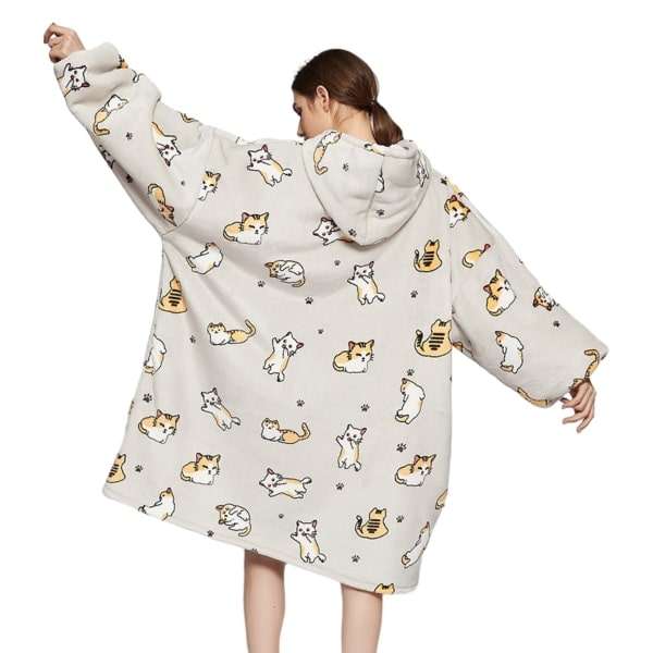 Bærbar teppe Oversized hettegenser, myk varm hettegenser 65cm[ca]