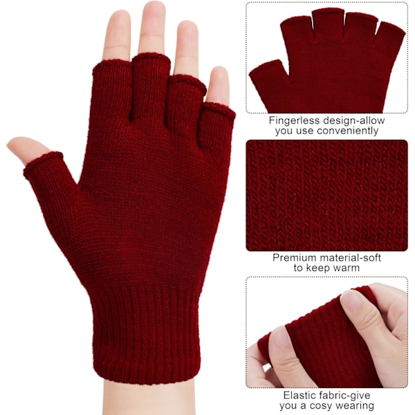 3 par halvfingerhandsker