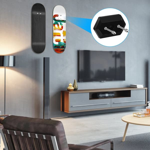 2-pak Skateboard Vægbeslag Ophæng Display Rack Deck Opbevaring Organizer til Hjem og Butik Sort