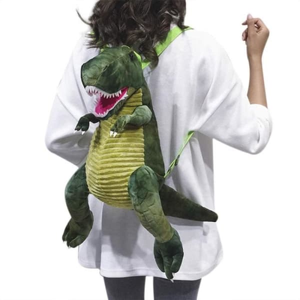 Reppu - Vihreä Dinosaurus - 3D - Mukava Pehmo - Suuri Tilavuus