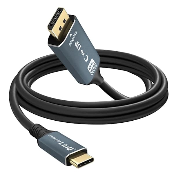 Videokabel 8K Han USB-C til DisplayPort Høj Opløsning 1.8m LinQ Sort