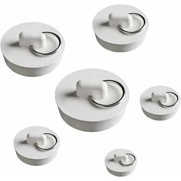 6 stk. hvide gummipropper type A + hvide gummipropper type B + hvide gummipropper type C + hvide gummipropper type D + hvide gummipropper type E + hvide gummipl...