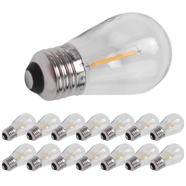 Udendørs S14 LED-pærer 3V Splintfri 15-pak