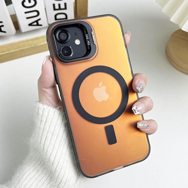 Transparent magnetisk etui til iPhone 16 med beslag til mobiltelefon Blue