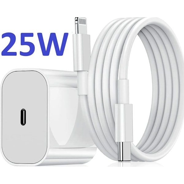 PD 30W USB C hurtiglader med 2 M ekstra lang USB C vägladdare med 2 m kabel