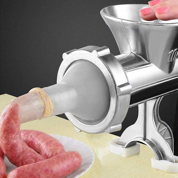 Manuell Kjøttkvern Multifunksjonell Aluminiumlegering Hakker Avtakbar Håndsveiv Verktøy for Hjemmekjøkken Nr. 5