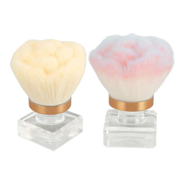 2 stk. Nail Art pulverbørster syntetisk fiber Ergonomisk design Blød bærbar neglebørste
