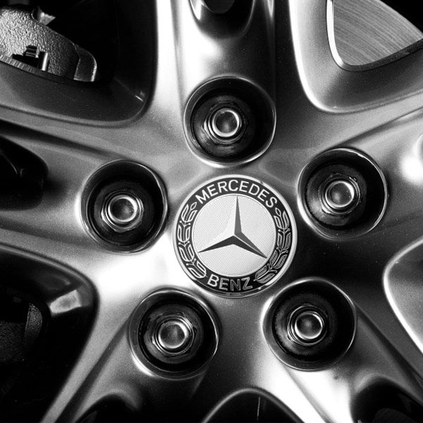 Navkapsler, 4 stk Navkapsler 75mm Benz Biltilbehør med Logo, med Tre Forsterkede Spenner for Benz Navkapsler