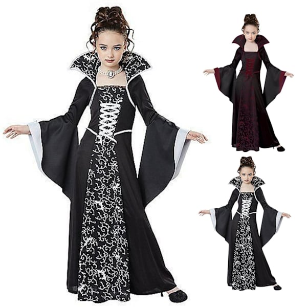 Lasten Halloween-asu Tyttöjen Halloween-asu Asut Lasten Hääpuvut Karnevaali Cosplay Wine 140