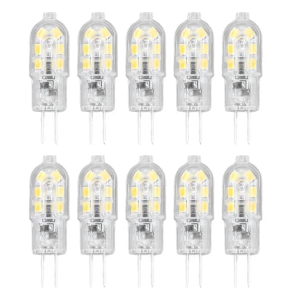 10-pack G4 LED-lampor, dimbara, hög ljusstyrka & CRI, varmvit