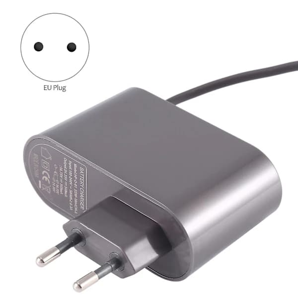Lader for støvsuger Dc30 Dc31 Dc34 Dc35 Dc44 Dc45 Dc56 Dc57 Strømadapter EU-plugg Grå
