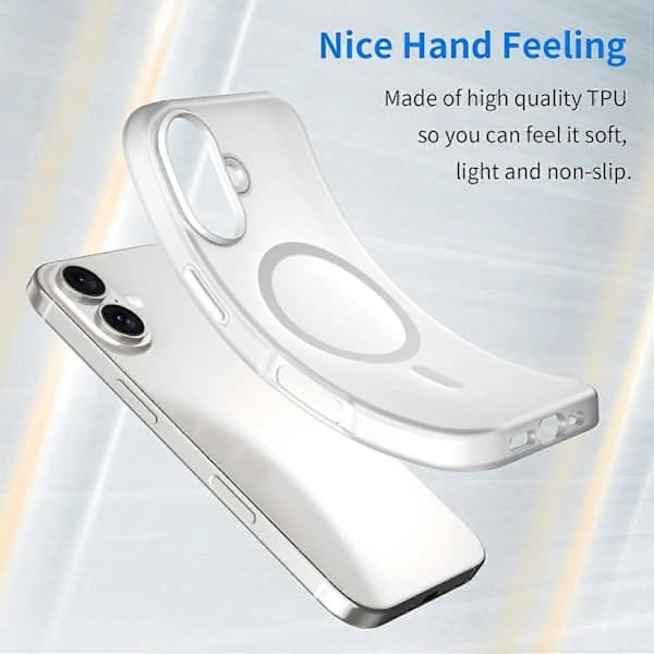 Case for iPhone 16 Compatible with MagSafe TPU+PC Slim Matte Transparent Phone Case - White