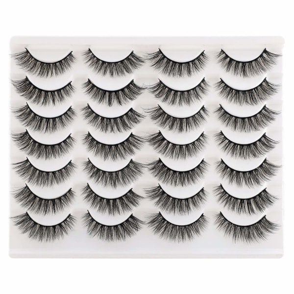 Fransar Lösögonfransar Cat Eyes Wispy Naturliga Faux Mink Fransar 14 Par Pack Lätt Volym Korta Falska Ögonfransar Multipack