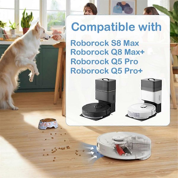 För Roborock Q8 Max/ Q5 Pro Huvudborste Sidoborste Hepa Filter Moppduk 51 51 plastic