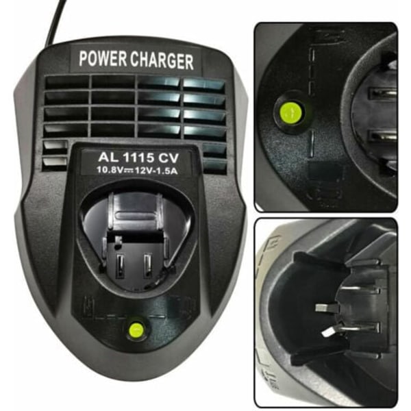 AL1115CV 10.8V 12V 1.5A Lithium-ion batterioplader til Bosch boremaskine/skruetrækker Li-ion, kompatibel med BAT411 BAT412A, med LED-indikator..ca
