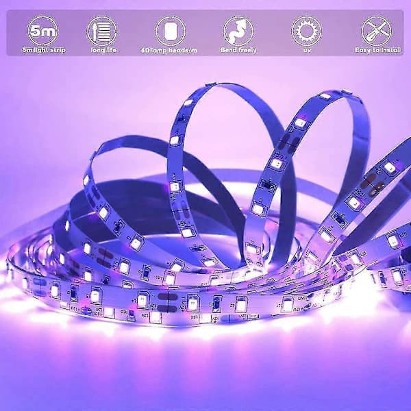 12V LED-strip Set 5M 300LEDs IP20 SMD2835 Lila