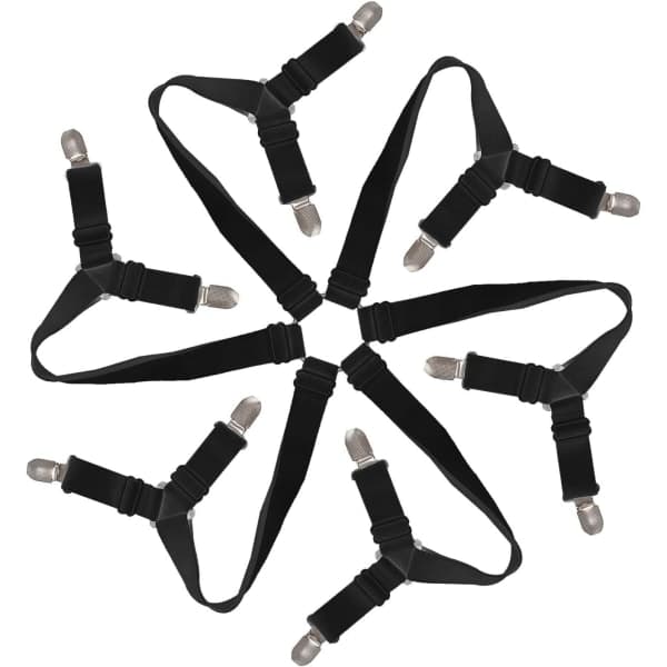 12 Krydsfinerklemmer 6 Sidopladeholder Justerbar Sort