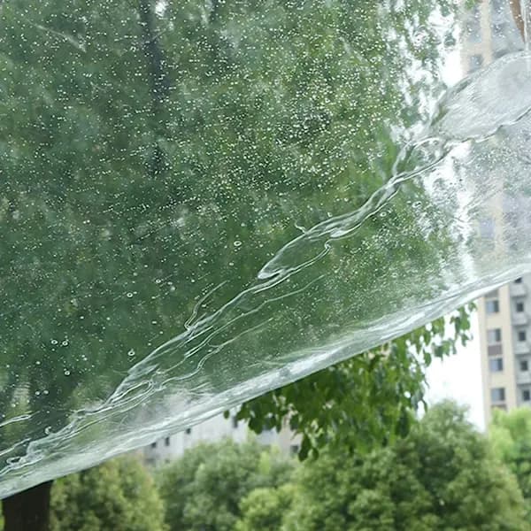 1 x Vedenpitävä läpinäkyvä pressu, vedenpitävä läpinäkyvä pressu silmukoilla, (1,2x1,6m)